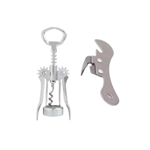 Can opener and wine set