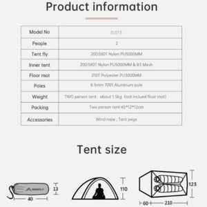 FeatherPeak Ultralight 2 Person Tent