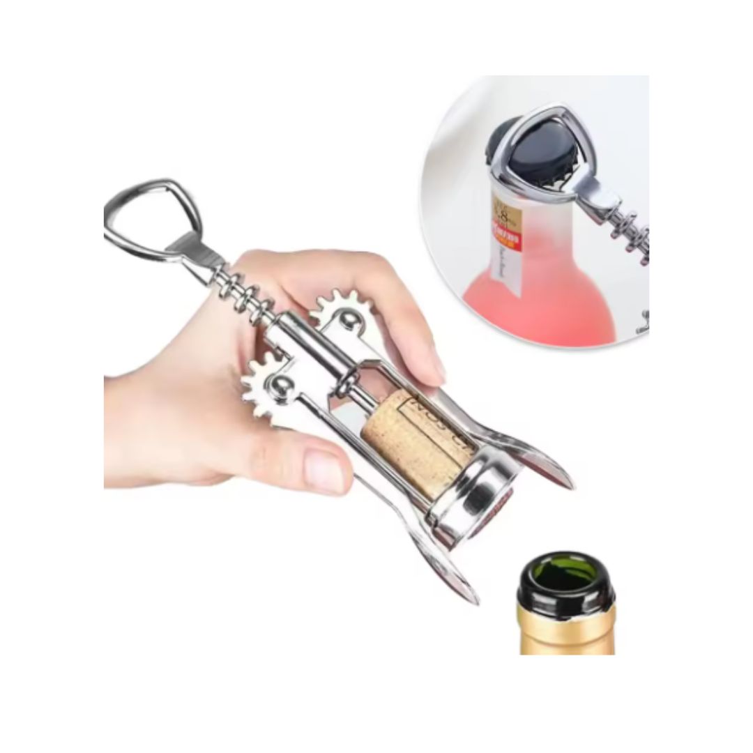 Can opener and wine set